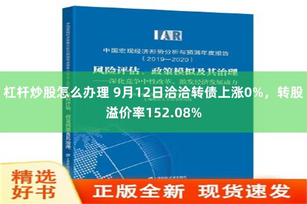 杠杆炒股怎么办理 9月12日洽洽转债上涨0%，转股溢价率152.08%
