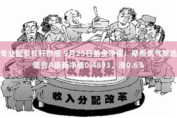 专业配资杠杆炒股 9月25日基金净值：摩根景气甄选混合A最新净值0.4893，涨0.6%