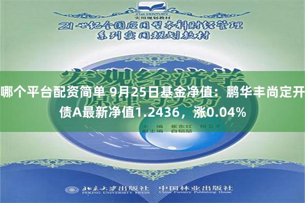 哪个平台配资简单 9月25日基金净值：鹏华丰尚定开债A最新净值1.2436，涨0.04%