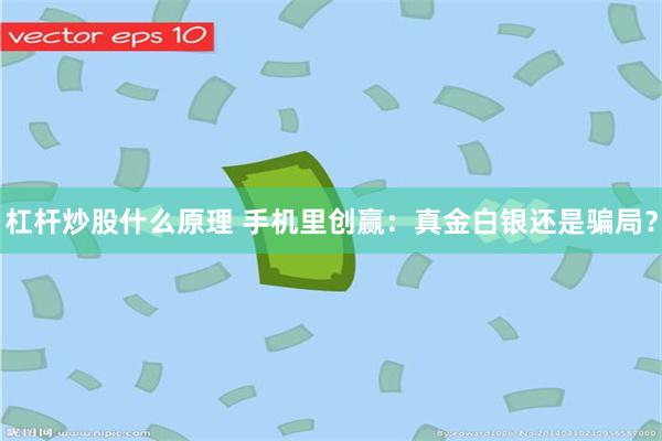 杠杆炒股什么原理 手机里创赢：真金白银还是骗局？