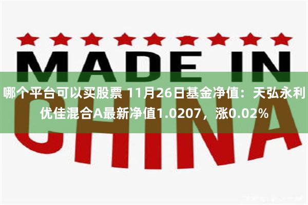 哪个平台可以买股票 11月26日基金净值：天弘永利优佳混合A最新净值1.0207，涨0.02%