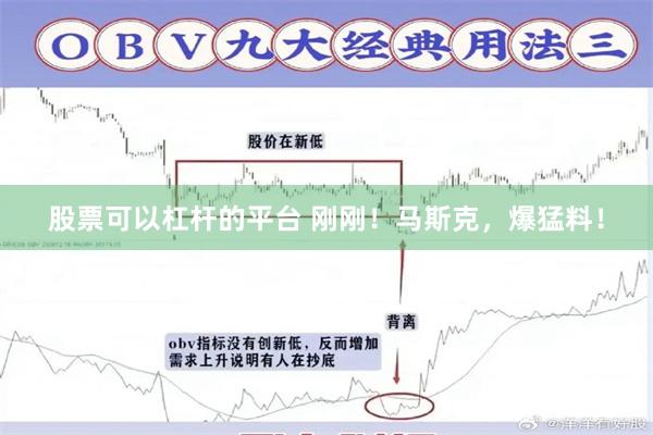 股票可以杠杆的平台 刚刚！马斯克，爆猛料！