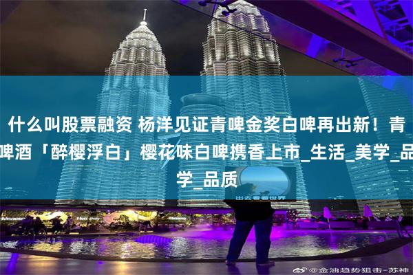 什么叫股票融资 杨洋见证青啤金奖白啤再出新！青岛啤酒「醉樱浮白」樱花味白啤携香上市_生活_美学_品质