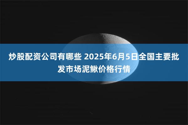 炒股配资公司有哪些 2025年6月5日全国主要批发市场泥鳅价格行情