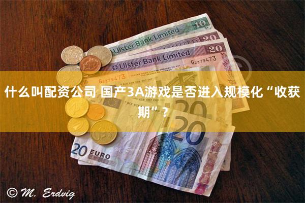 什么叫配资公司 国产3A游戏是否进入规模化“收获期”?