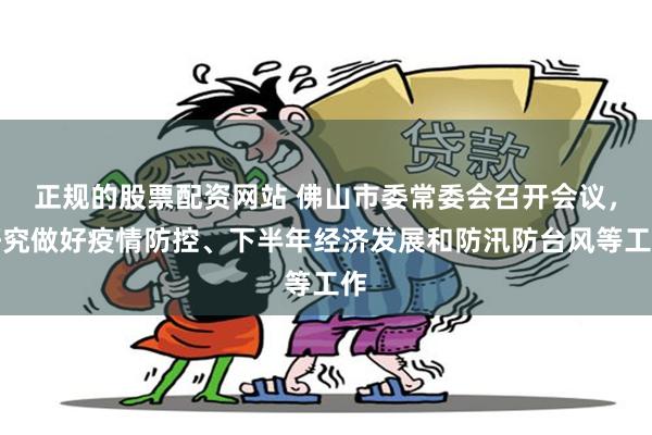 正规的股票配资网站 佛山市委常委会召开会议，研究做好疫情防控、下半年经济发展和防汛防台风等工作