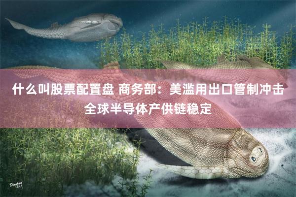 什么叫股票配置盘 商务部：美滥用出口管制冲击全球半导体产供链稳定