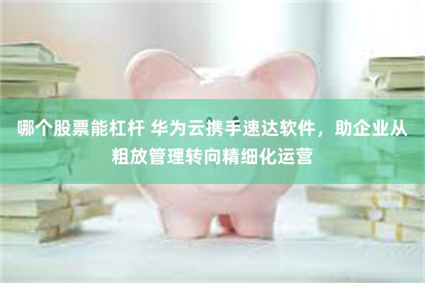 哪个股票能杠杆 华为云携手速达软件,助企业从粗放管理转向精细化运营