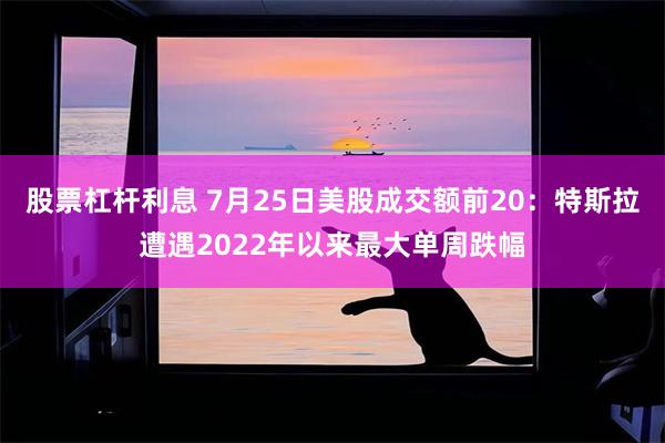 股票杠杆利息 7月25日美股成交额前20：特斯拉遭遇2022年以来最大单周跌幅