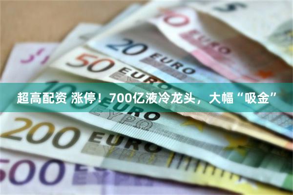 超高配资 涨停！700亿液冷龙头，大幅“吸金”