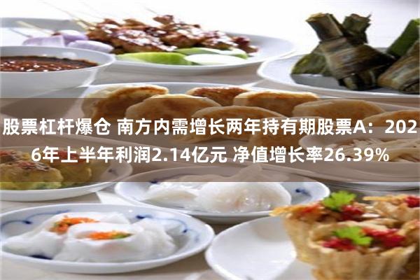 股票杠杆爆仓 南方内需增长两年持有期股票A:2026年上半年利润2.14亿元 净值增长率26.39%