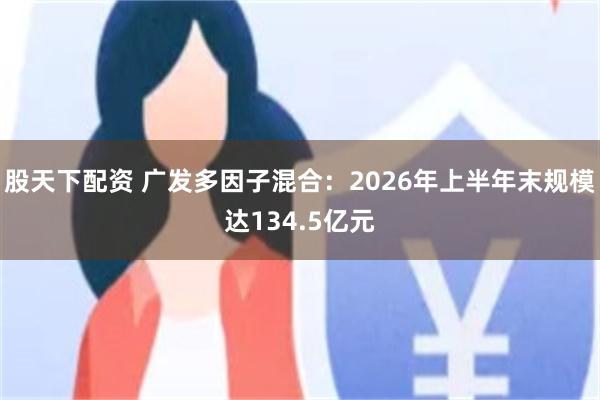 股天下配资 广发多因子混合：2026年上半年末规模达134.5亿元