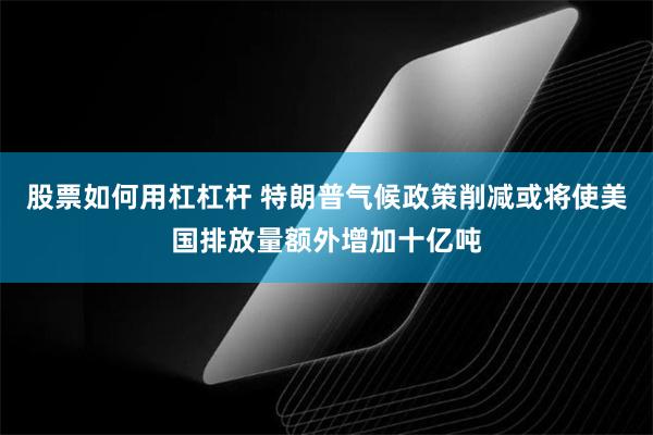 股票如何用杠杠杆 特朗普气候政策削减或将使美国排放量额外增加十亿吨