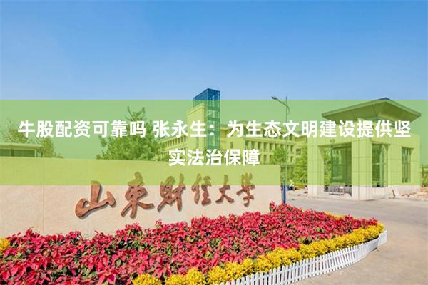 牛股配资可靠吗 张永生：为生态文明建设提供坚实法治保障